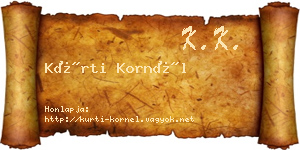 Kürti Kornél névjegykártya